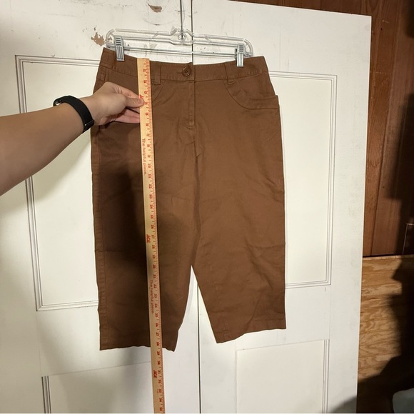 Talbots Capri Pants Tan Brown Cropped Stretchy Size 10P Linen Blend NWT - Picture 3 of 7